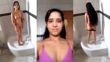 Sex MMS of Horny Nude Girl Stripping Bra & Panty
